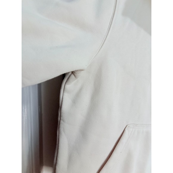 Carhartt Womens Relaxed Fit Quarter Zip Cozy Sweatshirt Cream Off-White Workwear - Picture 6 of 7